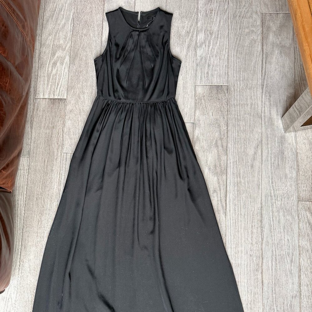 Tibi Silk Backless Dress Pleated Waist Pockets Audrey Silhouette